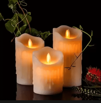 LED Candles With Waterproof Flickering Flameless, Battery Operated 3pcs Combo