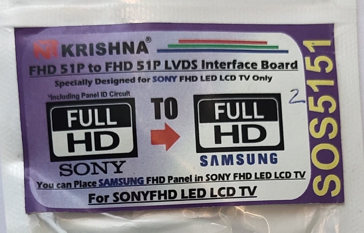 Sony to Samsung FHD 51P LVDS Interface Board SOS5151