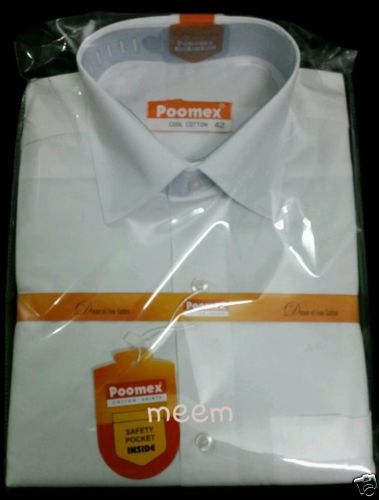 Poomex White Premium Cotton Shirt