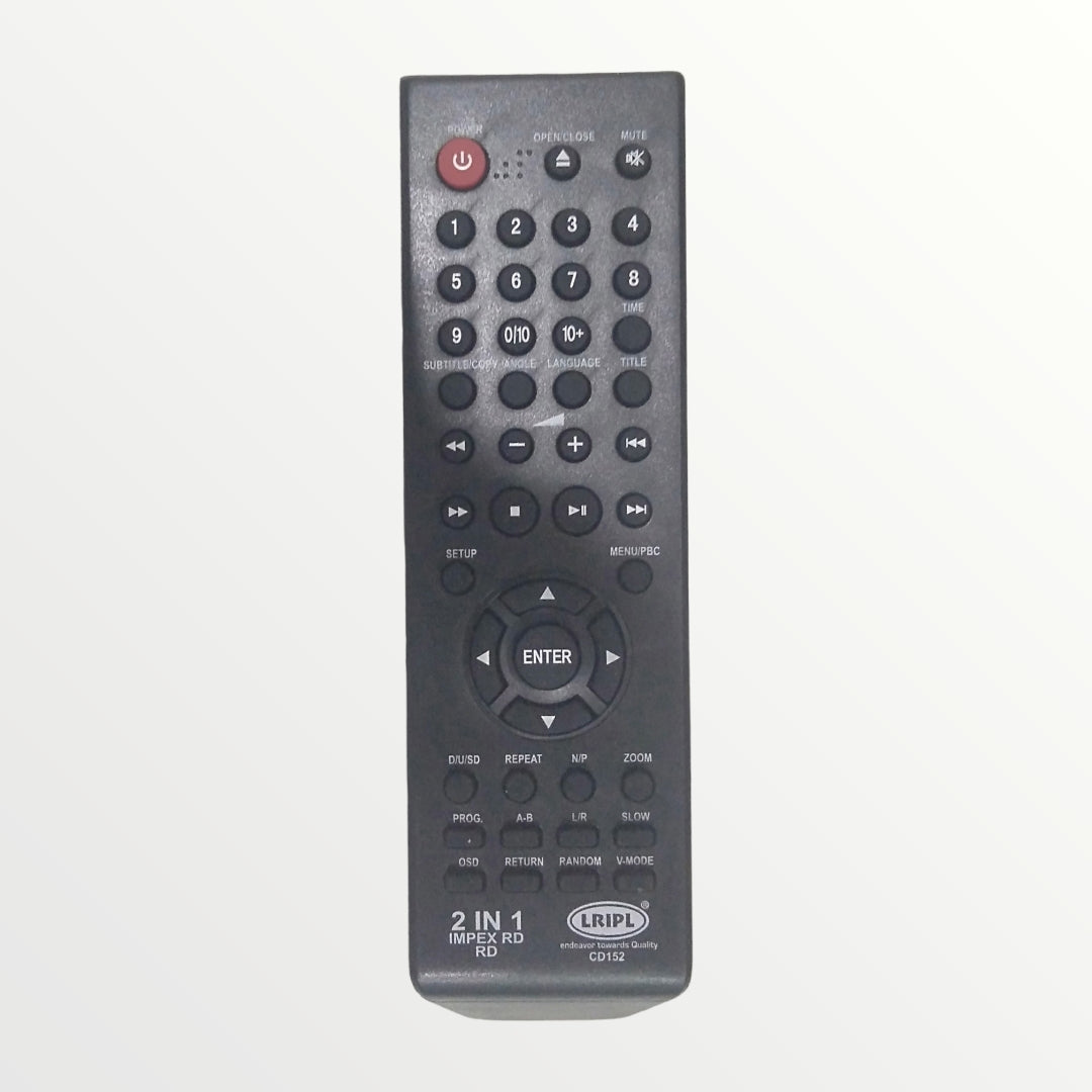 2 IN 1 Impex dvd player remote control CD152 Compatible with	Impex RD,RD (DV35) - Faritha