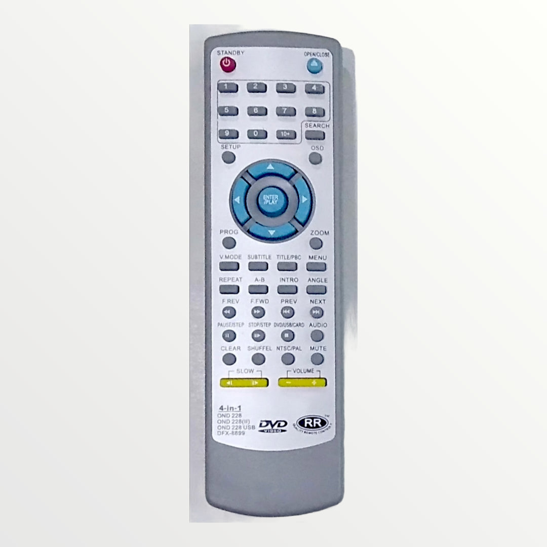 4 in 1 dvd player remote control Suitable for OND 228 (U),OND 228 USB,DFX 8899. (DV08) - Faritha