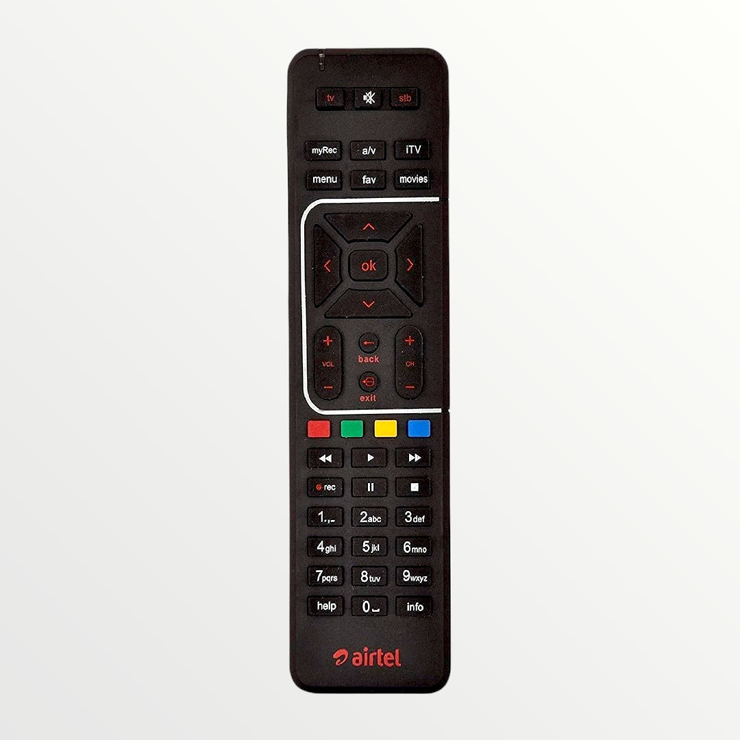 AIRTEL DTH REMOTE CONTROL with Recording FOR AIRTEL SD HD SET TOP BOX TD-R6 - Faritha