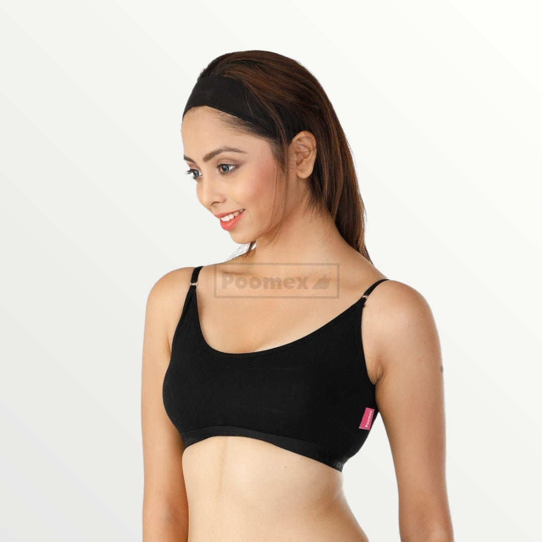 Poomex Ladies Teen Bra (Pack of 3) Black, Skin, White Colours - Faritha