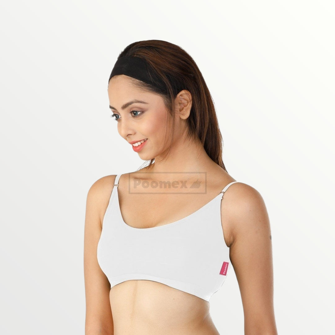 Poomex Ladies Teen Bra (Pack of 3) Black, Skin, White Colours - Faritha