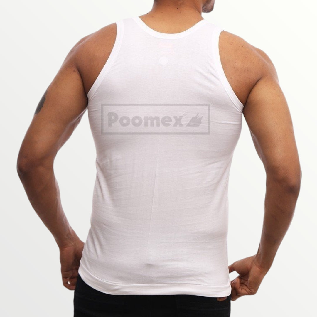 Poomex Gents White Premium Luxury Fine Vest (Half Sleeve & Sleeveless) - Faritha