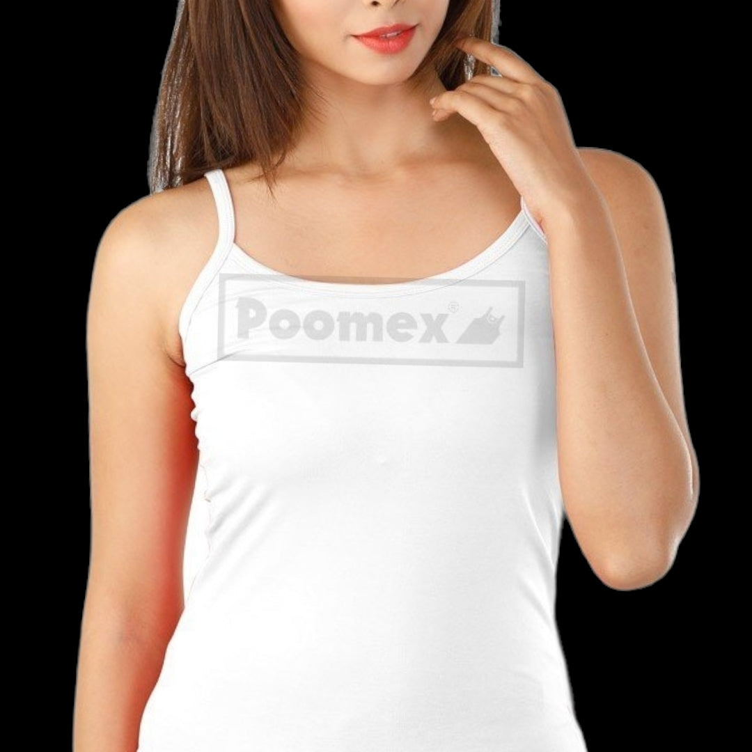 Poomex Comfed Cotton Ladies Slip Comisole Black, White, Skin Colour - Faritha