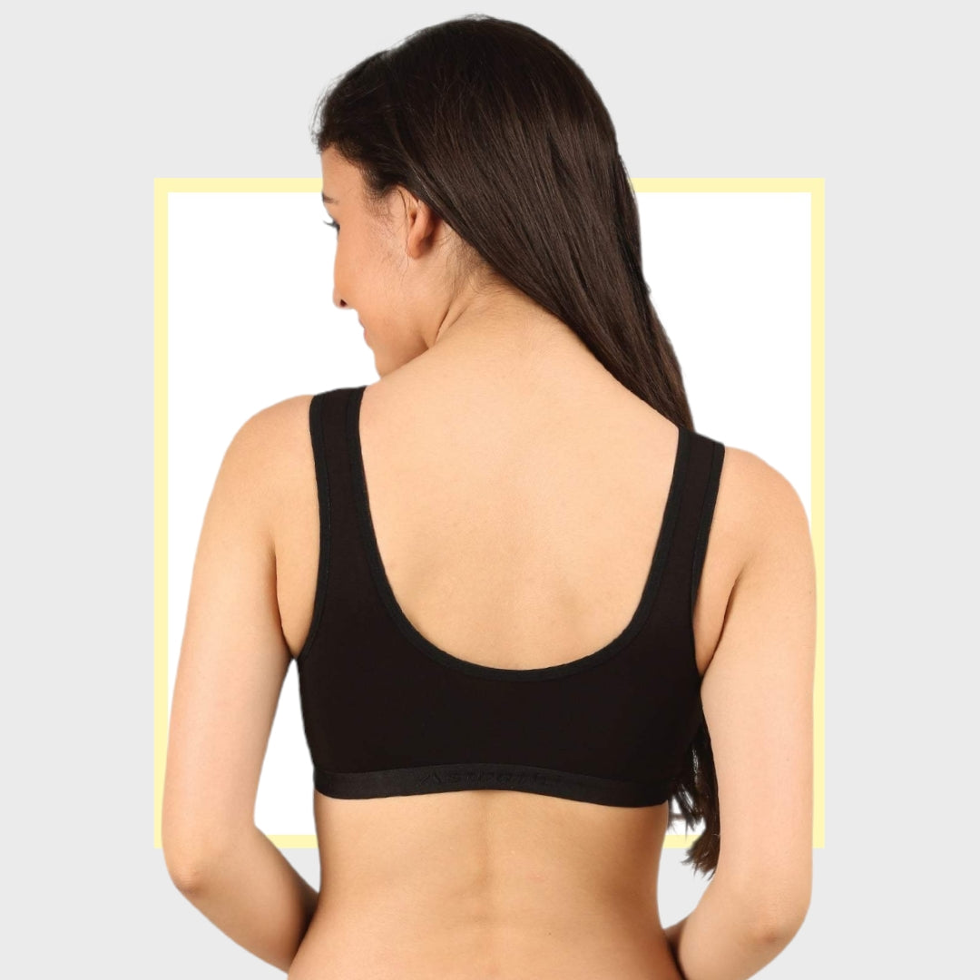 Aswati Sports Bra: Perfect Fit and Maximum Comfort, 100% Combed Cotton, 10 Colors, Quality Assurance