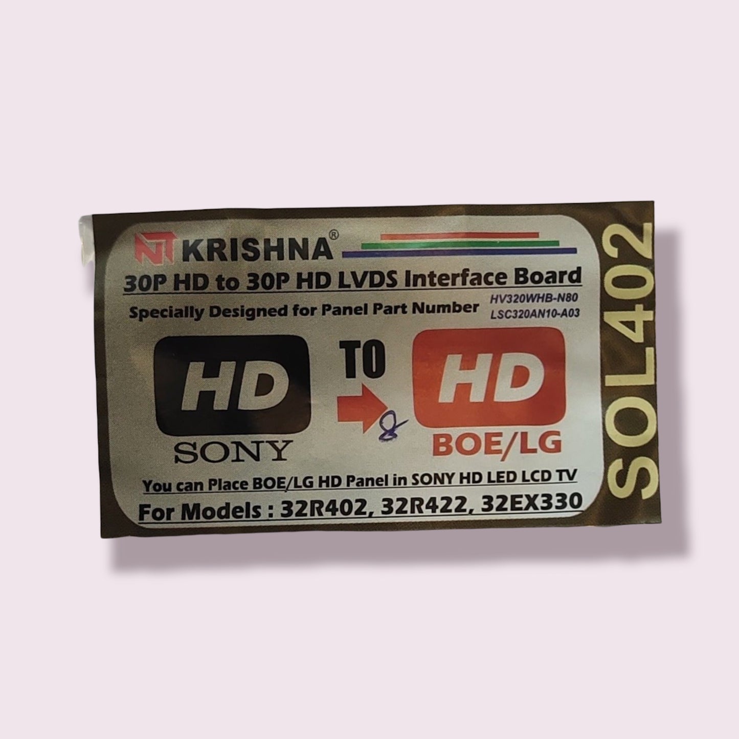 Sony to BOE/LG HD to HD 30P HD to 30P HD LVDS Interface Board SOL402 - Faritha