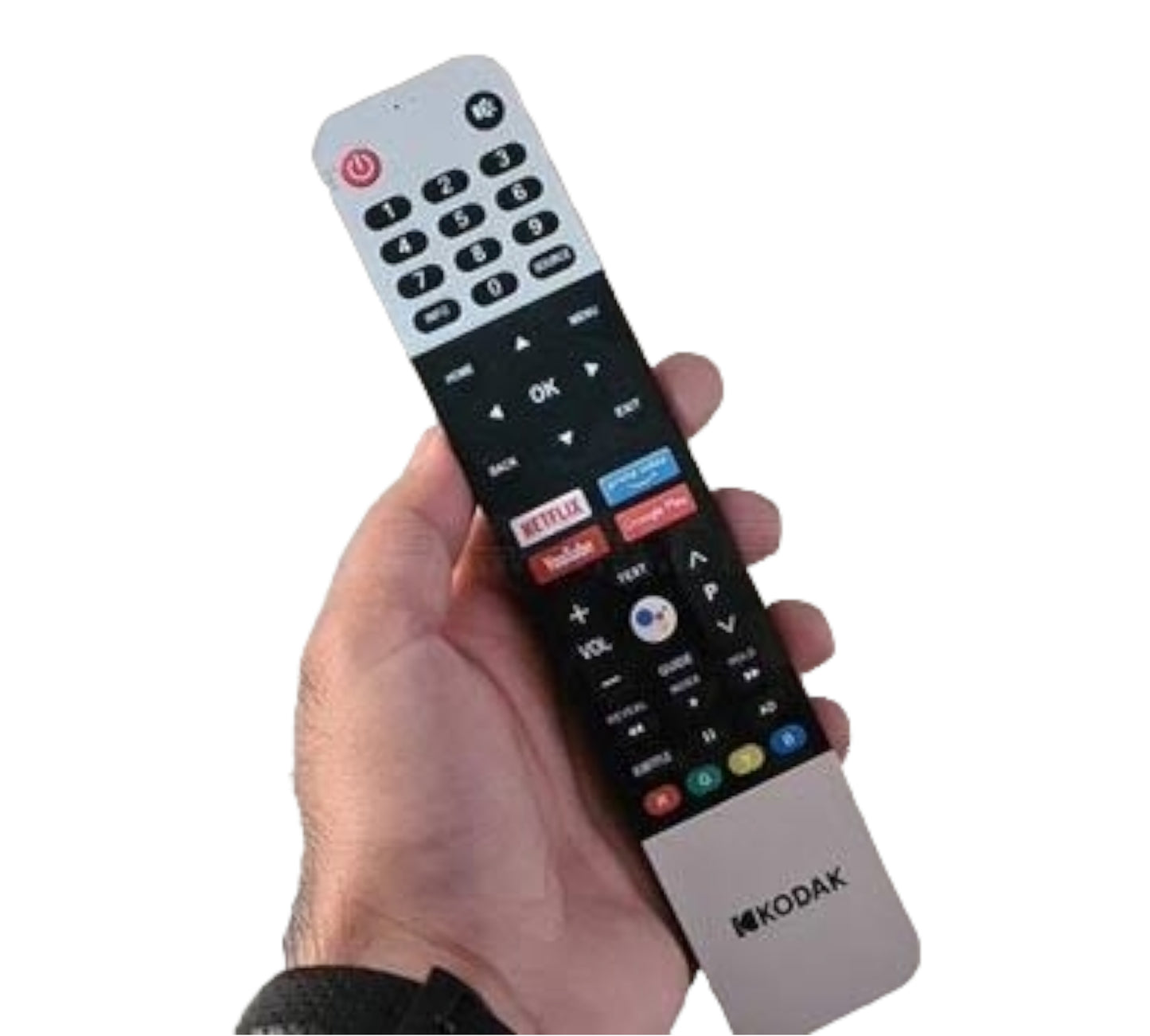 kodak Smart led tv remote with Google voice recognition and YouTube and Netflix and Amazon prime video