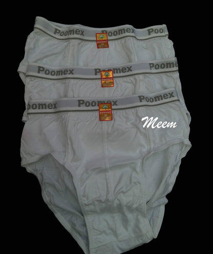 Poomex Gents Jetty Brief White Colour 100% Cotton