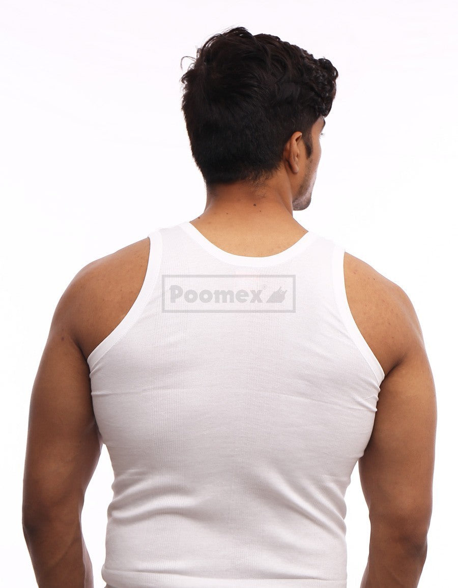 Poomex White Vest for Mens/Branded Baniyan-Pack of 3