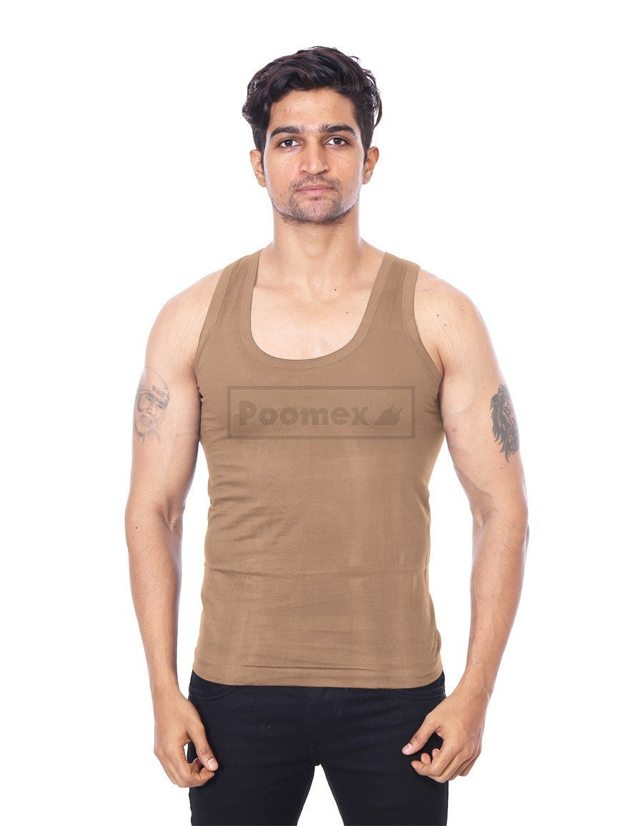 Poomex Gents Golden Colour Vest (Sleeveless & Half Sleeve) - Faritha