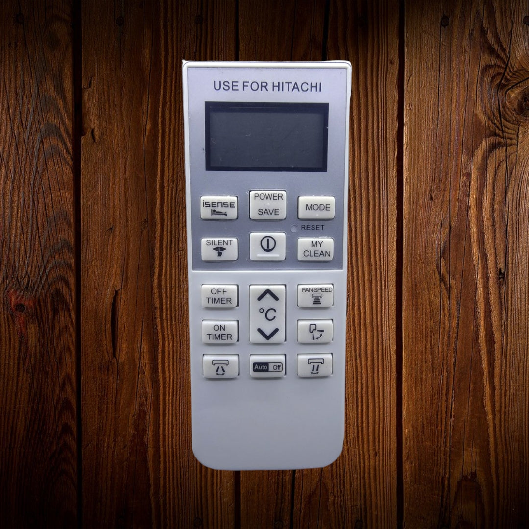 Hitachi AC Remote AC12 168A front view — iSense Power models India Faritha 2026