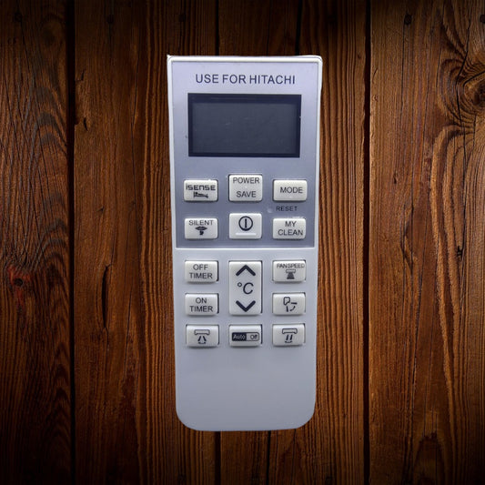Hitachi AC Remote AC12 168A front view — iSense Power models India Faritha 2026