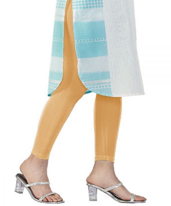 Buy Lyra Women Solid Premium Cotton Ankle Length Mid Waist Leggings Mid  Peach Online
