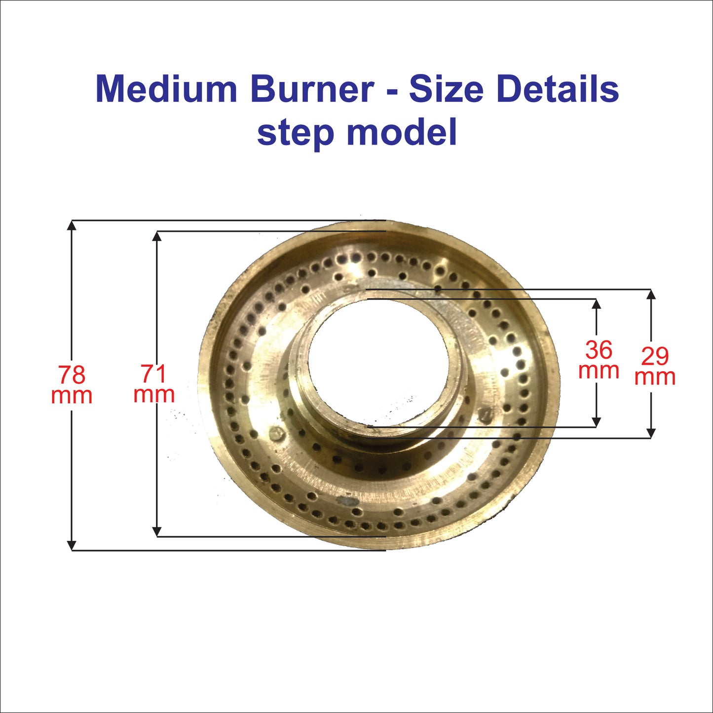 Gas Stove Brass Burner with Bottom Suitable for all Model Stove SM -  Bottom Single Screw Type