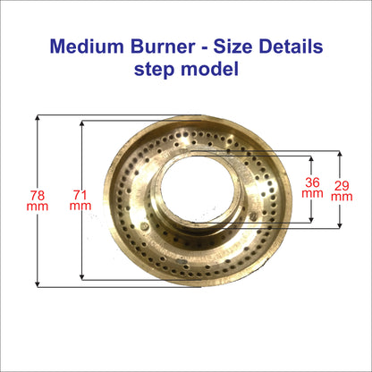 Gas Stove Brass Burner with Bottom Suitable for all Model Stove SM -  Bottom Single Screw Type - Faritha