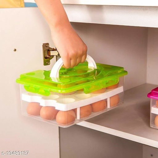 Double Layer 32 Grid Egg Storage Box for Vegetable Egg Storage - Faritha