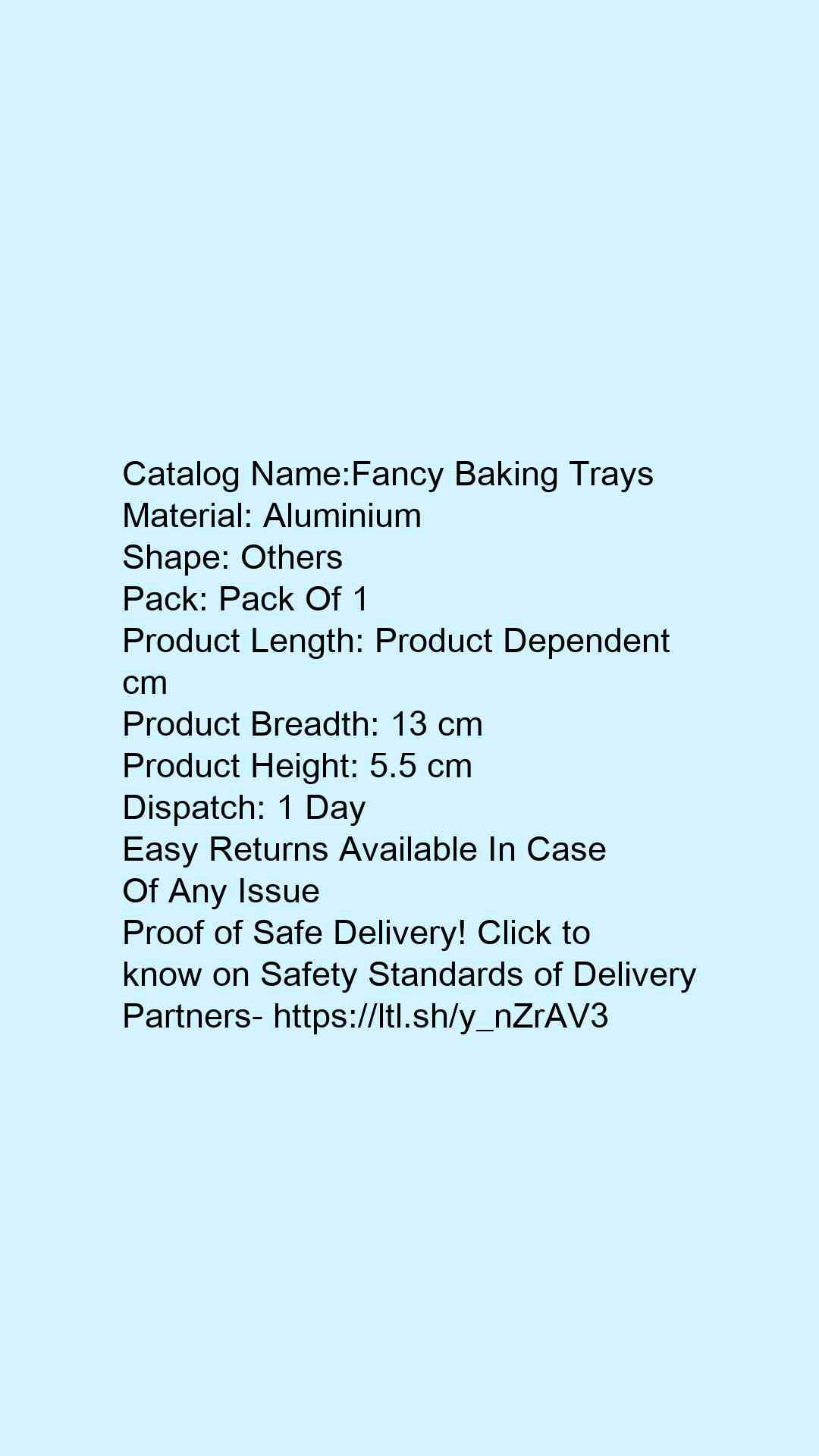 Fancy Baking Trays - Faritha
