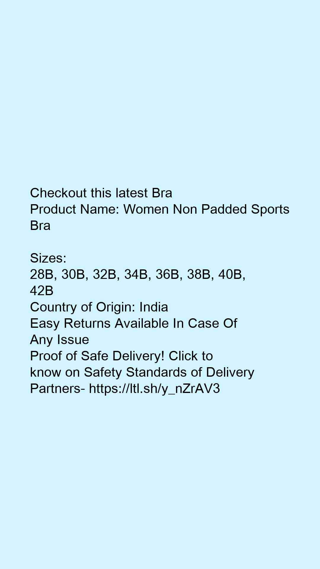 Women Non Padded Sports Bra - Faritha