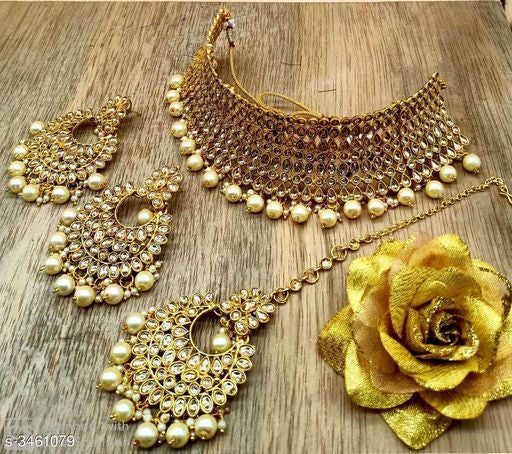 Women's Alloy Gold Plated Jewellery Set - Faritha