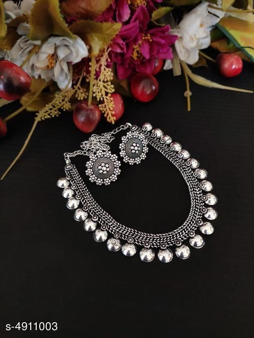 Women's Alloy Silver Plated Jewellery Set* - Faritha