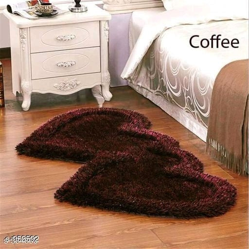 Heart Shaped Polyester Solid Carpet *