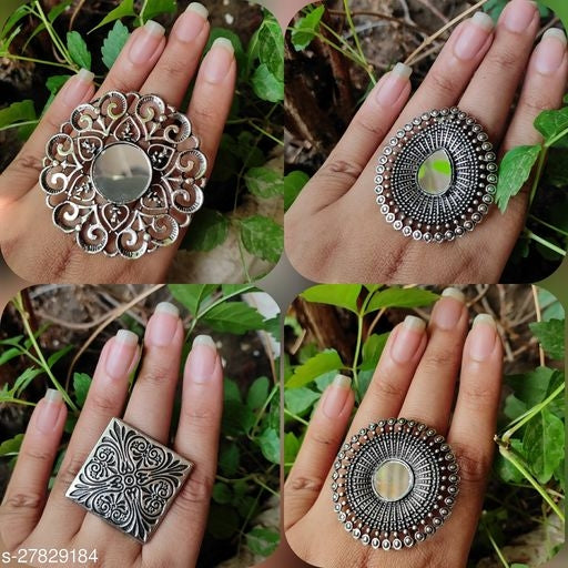 Shimmering Bejeweled Rings - Faritha