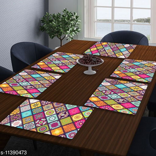 PVC Printed Water and Heat-Proof Table Placemat (Set of 6)* - Faritha
