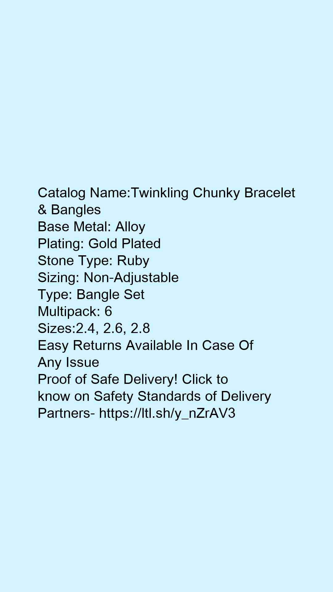 Twinkling Chunky Bracelet & Bangles - Faritha