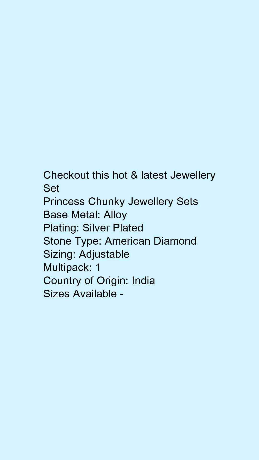 Princess Chunky Jewellery Sets - Faritha