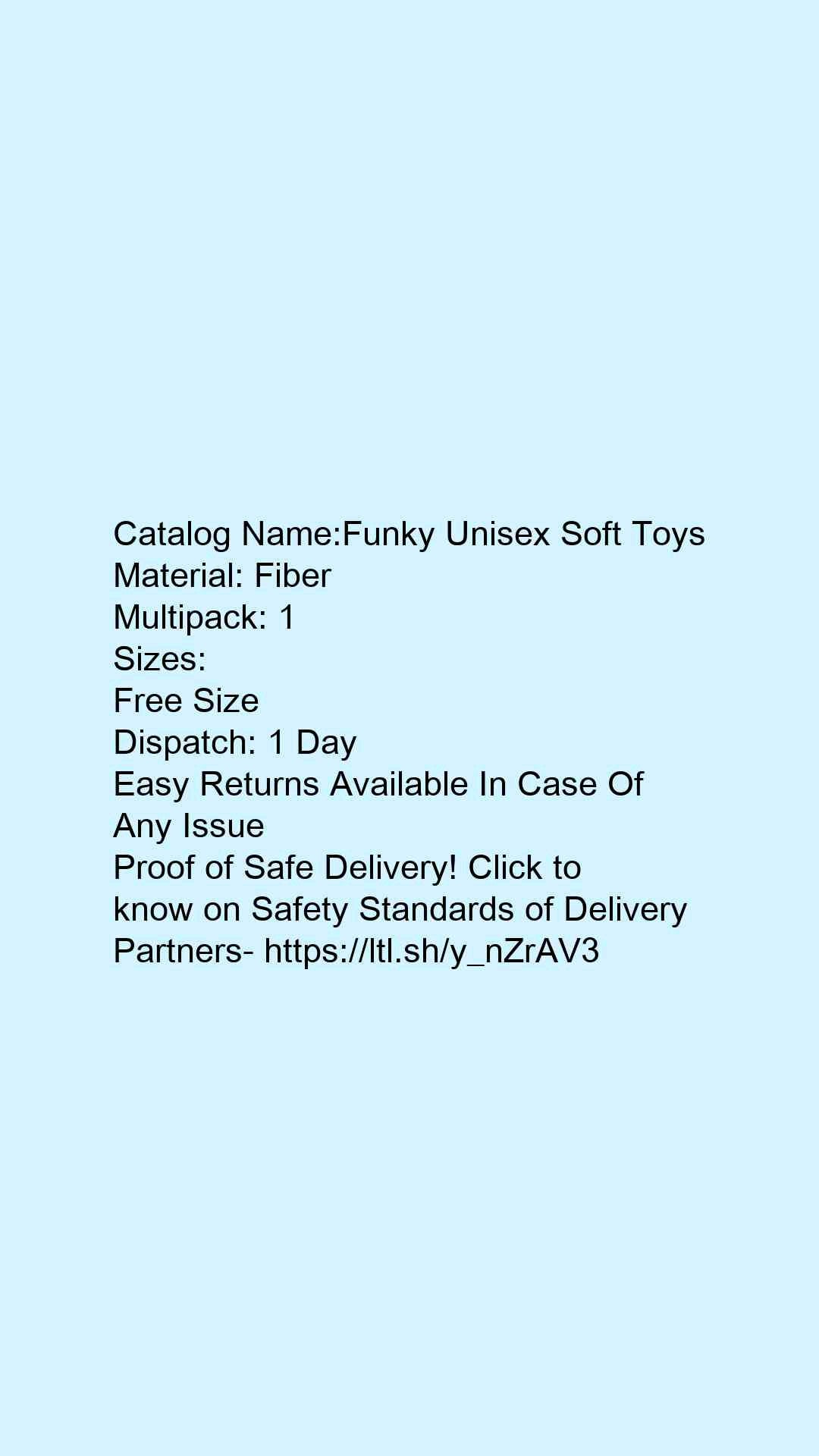 Funky Unisex Soft Toys - Faritha