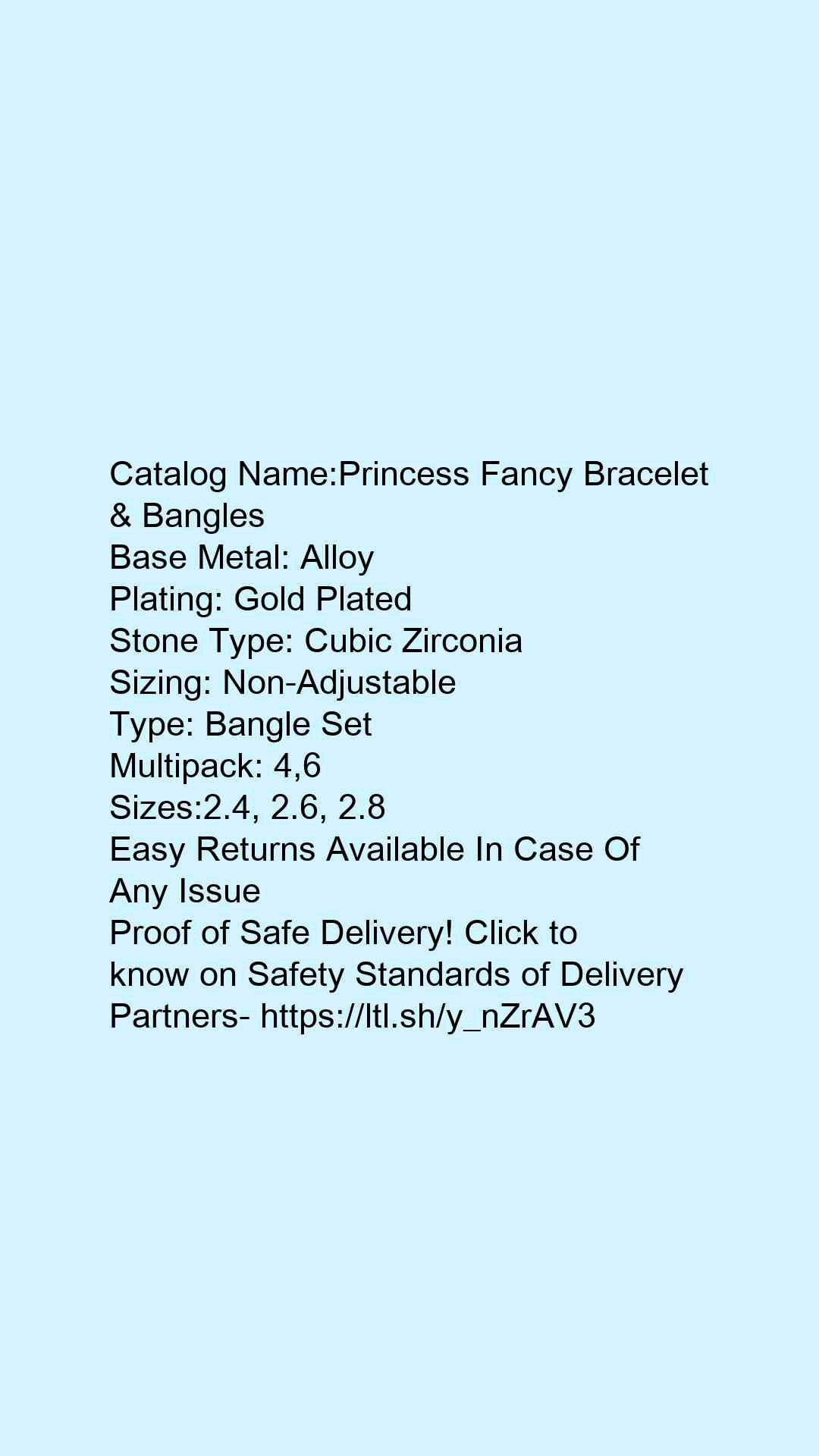 Princess Fancy Bracelet & Bangles - Faritha