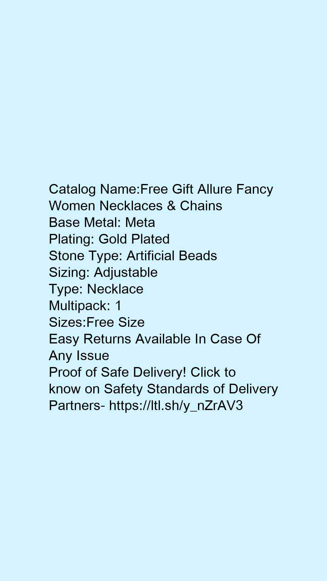 Free Gift Allure Fancy Women Necklaces & Chains