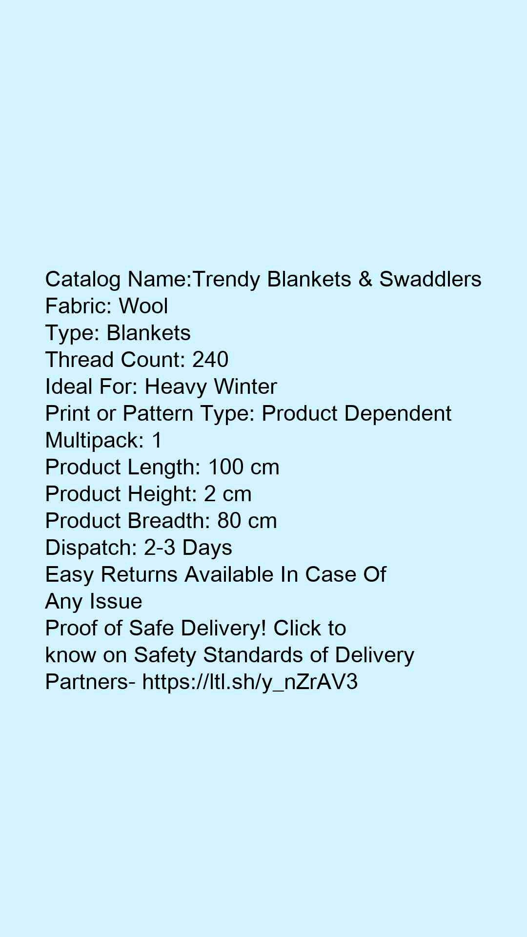 Trendy Blankets & Swaddlers - Faritha