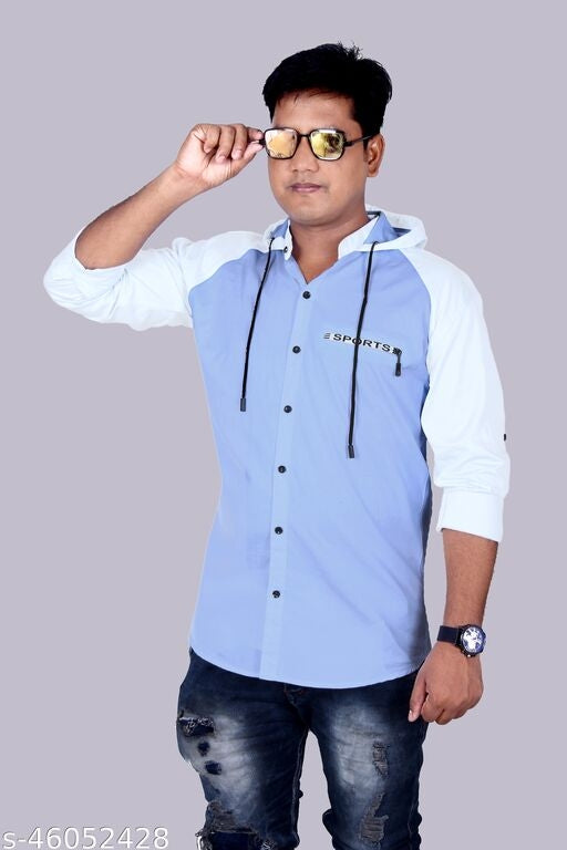 Trendy Latest Men Shirts Blue White - Faritha