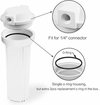 10" Pre Filter housing bowl with 1/4" nosel for Dolphin/ Aquagrand /Reviva /Aquafresh Water Purifiers Solid Filter Cartridge - Faritha