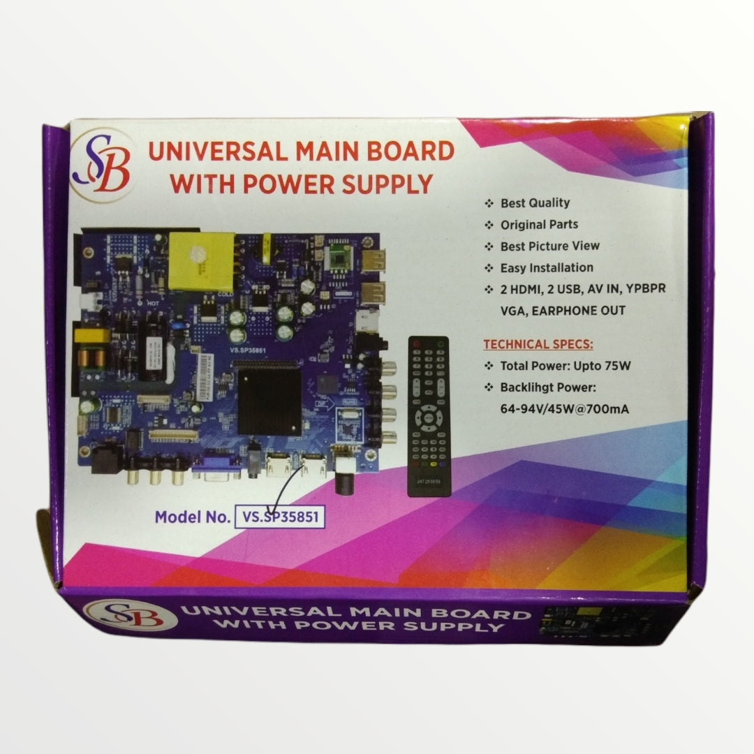 SP35851 32-Inch Android Smart TV Motherboard with Remote – Universal Board