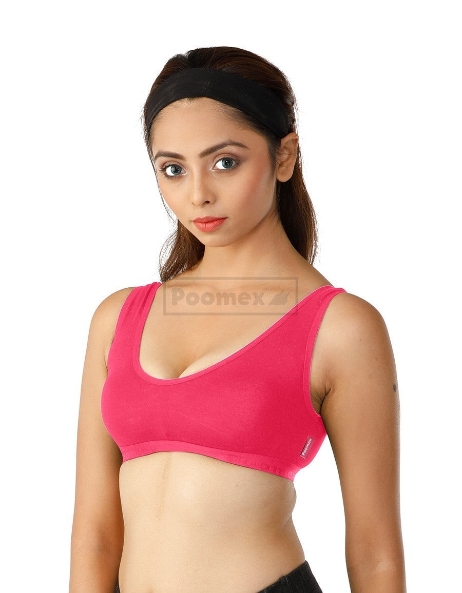 Poomex Sports Bra (Pack of 3) Mogito, Rama Green, Rani Pink Colours - Faritha