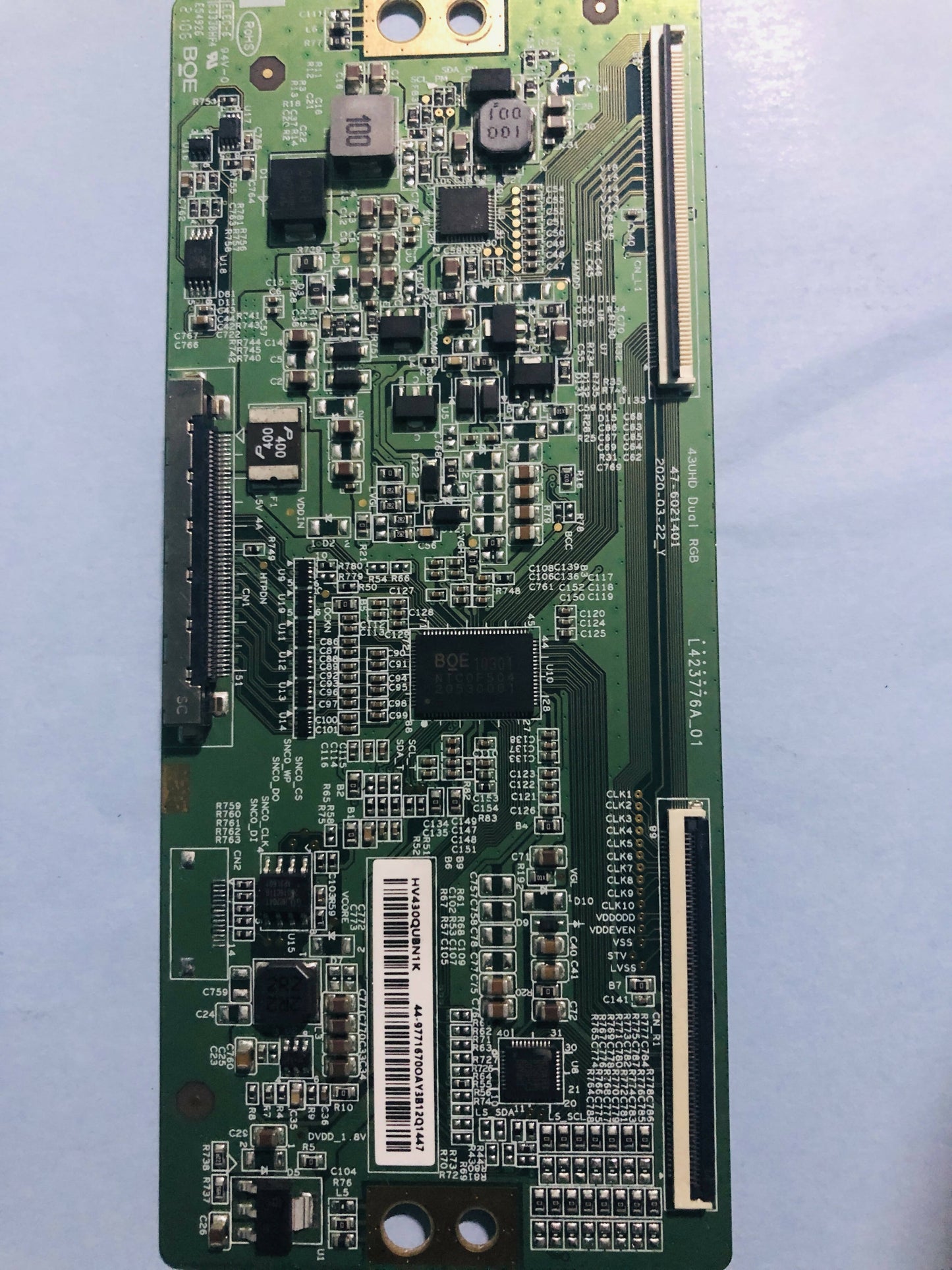 HV430QUB-N4K T-Con Board for LED TV screen replacement